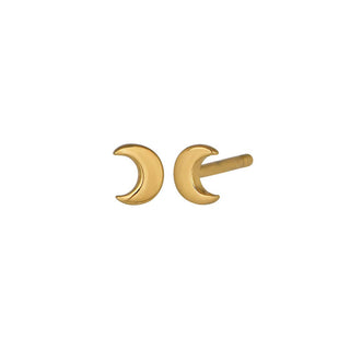 Moon Stud Earrings - Gold