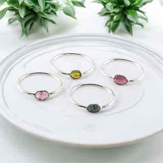 Tourmaline Abstract Ring in Sterling Silver