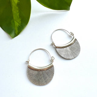 Sterling Silver Etched Petal Earring