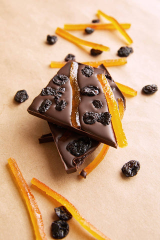 Orange Confit and Cherries Chocolate Bar