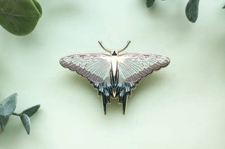 Glassy Bluebottle Butterfly - Enamel Pin