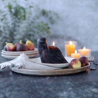 Crow Candle – 100% Beeswax – Black – 4” Handcrafted