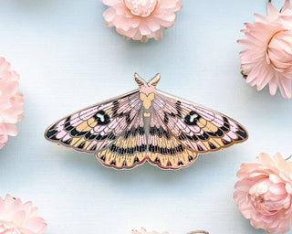 Sheep Moth (Hemileuca eglanterina) Enamel Pin: Locking Pin Back
