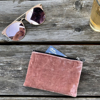 Silk Velvet Coin Purse: Fern
