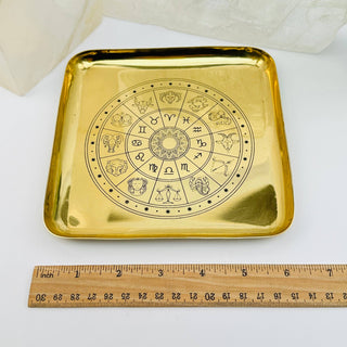 Brass Zodiac Tray Crystal Display Zodiac Astrology