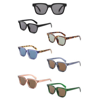 Classic Square Curved Lens Sunglasses - Assorted Colors
