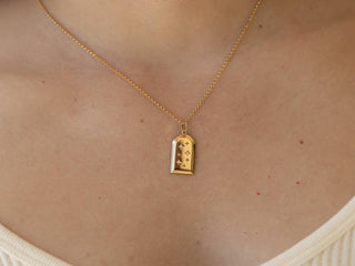 Ferris Diamond CZ Arch Amulet Necklace - Gold