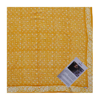 Large Hand Dyed Batik Bandana - Mustard Yellow