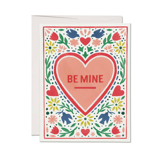 Folk Heart Valentine greeting card: Single