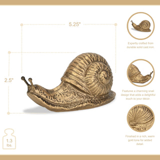 Verdor Golden Snail Cast Iron Decor