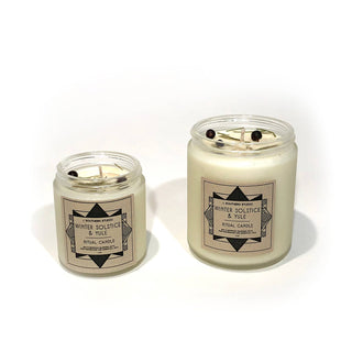 Winter Solstice & Yule Holiday Ritual Candle - 6 oz.: 8 oz Frosted Jar
