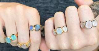 Sere Gumdrop Ring in Blue Chalcedony