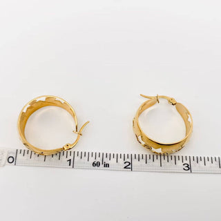 Hollow Stars Gold Plated Hoop Earrings