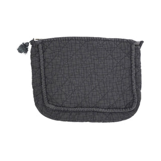 Soft Cotton Quilted Cosmetic Bag: Taupe / 9"x7"