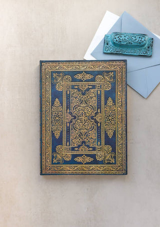 Blue Luxe Hardcover Journal: Lined, Midi