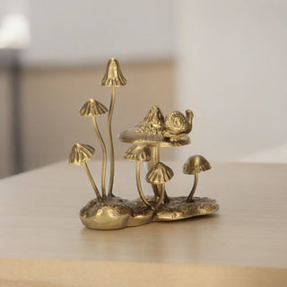 Cast Iron Gold Mushroom Table Accent