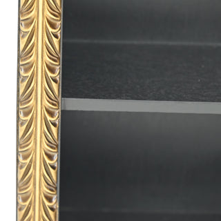 Mireza Ornate Framed Black & Gold 2 Tier Wooden Wall Shelf