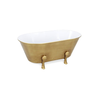 Vintage Bathtub Dish with Gold Accent