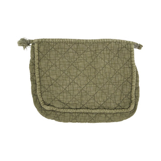 Soft Cotton Quilted Cosmetic Bag: Slate / 9"x7"