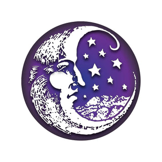 Woodcut Moon Sticker