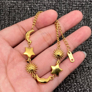Celestial Sun, Moon & Stars 18K Gold Plated Bracelet