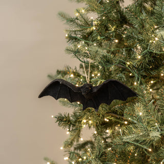 Black Velvet Flocked Bat Ornament