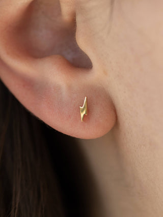 Lightning Stud Earring - Gold