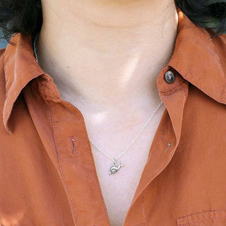 Snail Charm Necklace- Sterling or Bronze