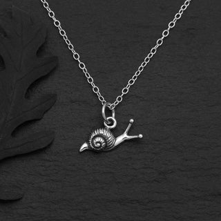 Snail Charm Necklace- Sterling or Bronze