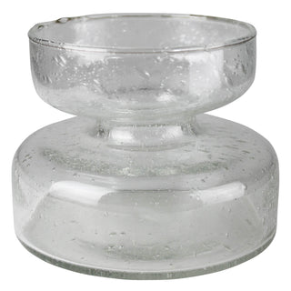 Seeded Glass Bulb Vase (Clear)