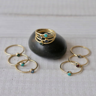 Brass Stone Stacking Ring