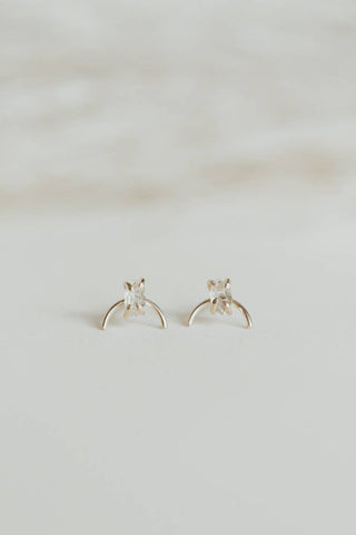 Milk Moon | Arch Studs - Moonstone