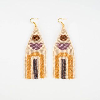 Beaded Balance Earrings - Amethyst Neutral