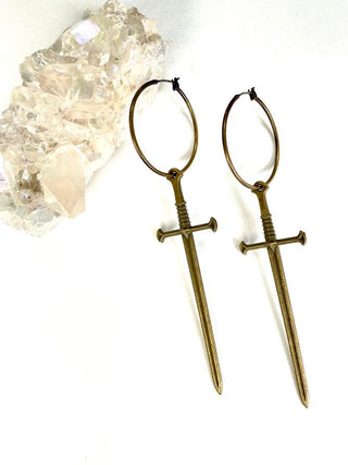 Sword Hoop Earrings