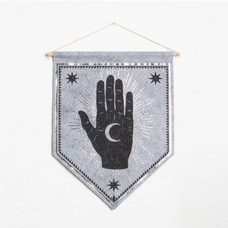 Moon Palm Banner - Grey Marle