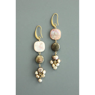 David Aubrey Jewelry | Mother of Pearl and Freshwater Pearl Earrings