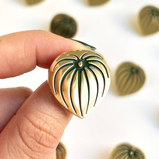 Watermelon Peperomia Leaf Lapel Pin