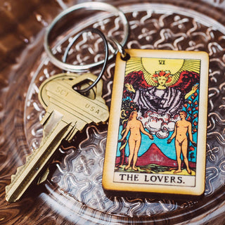 The Lovers Wooden Keychain