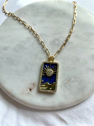 Moonrise Lapis Pendant Necklace