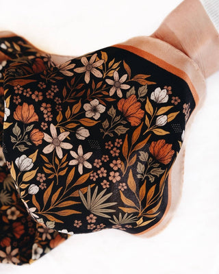 100% Silk Bandana Scarf | Midnight Garden Floral Silk Scarf