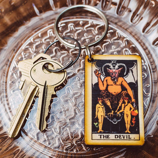 The Devil Wooden Keychain