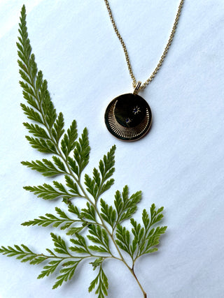 Crescent Moon & Jewel Stars Layering Necklace