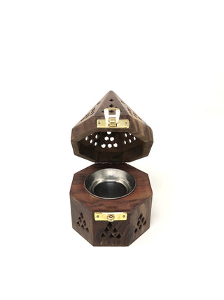 Wooden Charcoal Cone Burner Temple