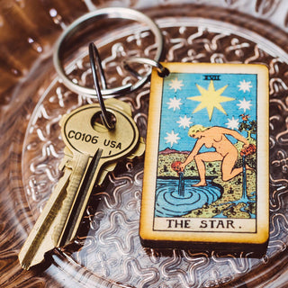 The Star Wooden Keychain