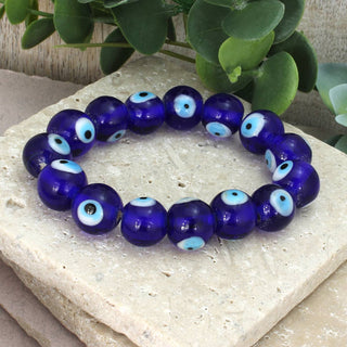 Evil Eye Bead Stretch Bracelet