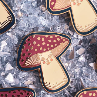 Mushroom Lady Enamel Pin