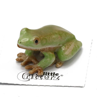 Pond The Green Tree Frog - Porcelain Miniature