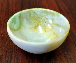 Fancy Agate Gem Stone Bowl - 2" Diameter