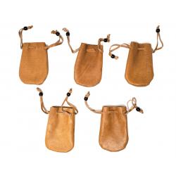 Leather Drawstring Bag/Pouch 3" x 2"