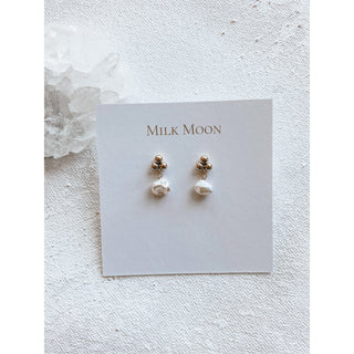 Milk Moon | Pearl Dot Studs